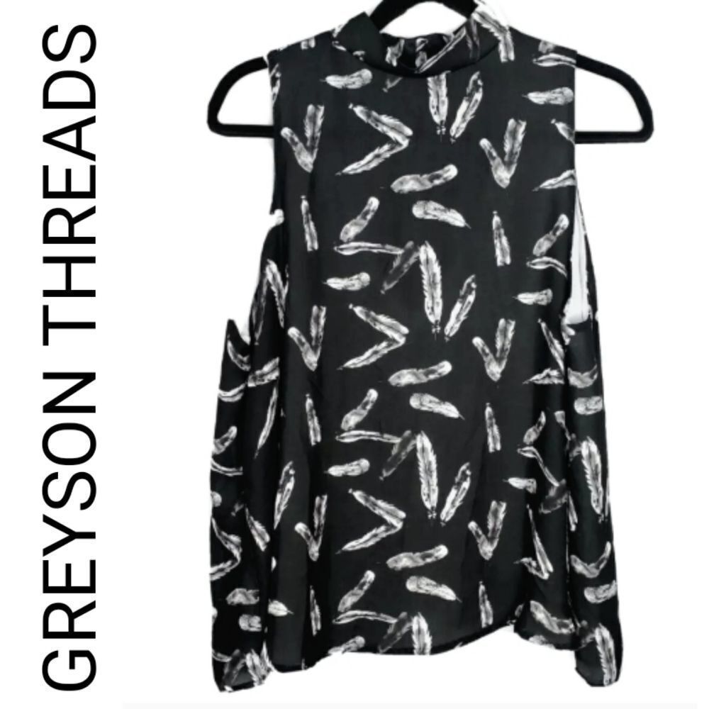 GREYSON THREADS SHEER HALTER BLOUSE